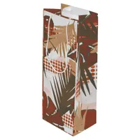 Tropical Leaf Botanical Abstract Art Wine Gift Bag