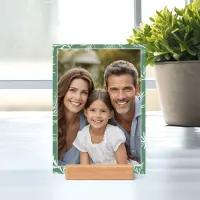 Sage Green Leaf Pattern Frame Effect Your Photo Holder