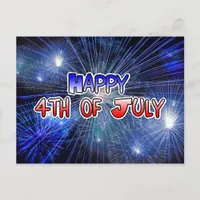 Happy 4th of July Fireworks Postcard