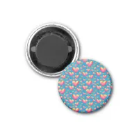 Multicolored Watercolor Hearts Magnet