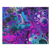 Purple, Blue Modern Abstract Fluid Art Marble Cell Faux Canvas Print