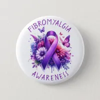 Fibromyalgia Awareness Ribbon Button