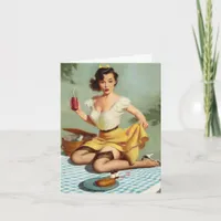 Vintage Picnic Pinup Birthday Card