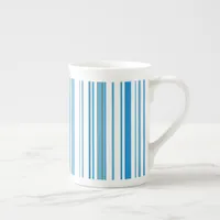 Blue Beach Color Stripes Bone China Mug