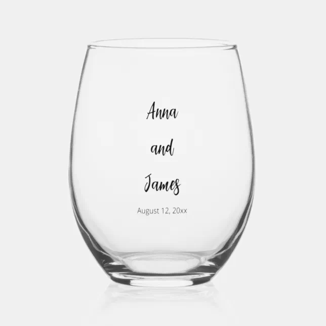 Chic Modern Wedding Stemless Wine Glass