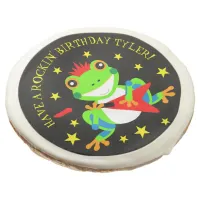 Rockin' Birthday Tree Frog with Red Guitar Sugar Cookie