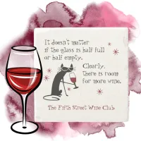 Room for More Wine Funny Quote with Cat