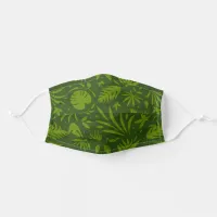 Green Jungle Leaf Pattern Adult Cloth Face Mask