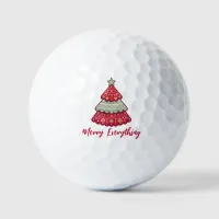 Festive Christmas Trees Merry Everything Holiday  Golf Balls