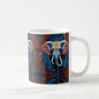 Vibrant Elephant with Floral Motifs Coffee Mug