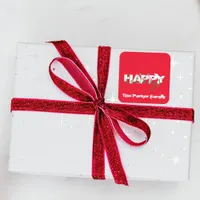 Happy Holidays Red Green & White Modern Typography Square Sticker