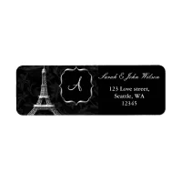 silver Eiffel tower French Wedding Label