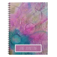 Abstract Mixed Media in Purples and Blues Notebook