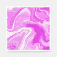 Pink and White Marble Swirls  Napkins