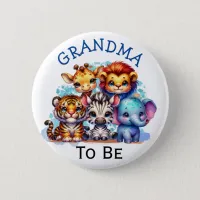 Grandma to be | Zoo Animals Baby Shower Button