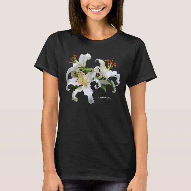 Elegant Casablanca White Oriental Lilies T-Shirt