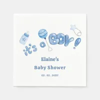 Its a Boy Baby Things Blue Boy Baby Shower Napkins