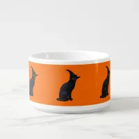 Cute Black Witch Cat Bowl