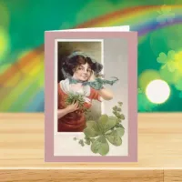 Lady with Shamrocks Card