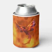 Colorful Phoenix Flying Against a Fiery Background Can Cooler