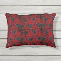 Kaleidoscope in Red Flowers Outdoor 12x16 Pillow