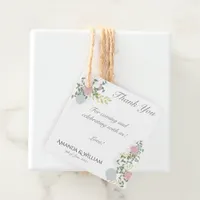 Finely flourished wedding favor tags