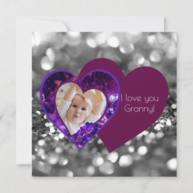 Heart gems with message  holiday card