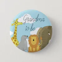 Grandma to be Jungle Animals Baby Shower Button