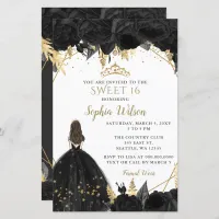 Budget Black Gold Princess SWEET 16  Invitation