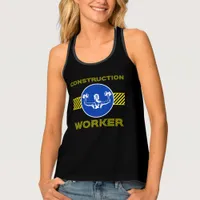 Construction Worker Blue Sign Women Bodybuilding Tank Top