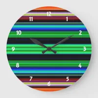 Thin Colorful Stripes - 1 Large Clock