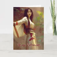 Chinese Wuxia Fighter Martial Arts Valentine Thank You Card