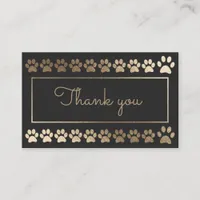 Charcoal Gold Paw Print Dog Walker Loyalty Card