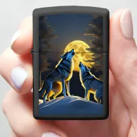 Wolf's Howl Reaches Full Moon Zippo Lighter