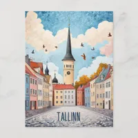 Travel to Tallinn Estonia Postcard