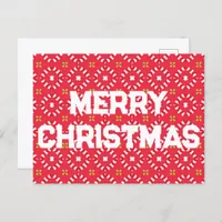 Geometric Christmas Pattern - Holiday Postcard