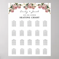 Seating Chart Gold Geometric Pink Floral Wed 200