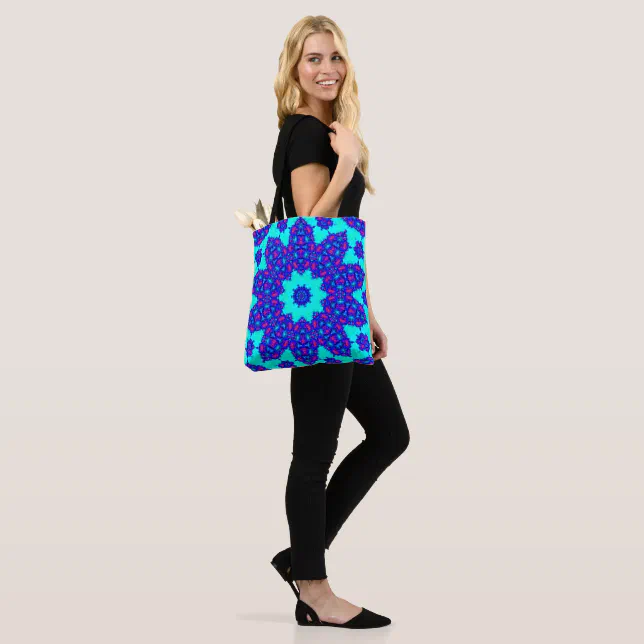 Magic Blue kaleidoscope flourished Tote Bag