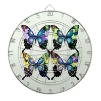 Aqua, Pink, and Yellow -  Elegant Butterflies Dart Board