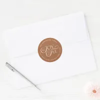 Modern Terracotta Joyful Holiday Return Address Classic Round Sticker