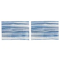 Modern Blue and White Coastal Stripes Pillow Case