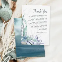 Watercolor Modern Ocean Beach Wedding Thank You Card