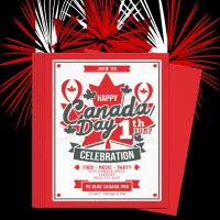 Happy Canada Day Celebration July 1st Party Invite Flyer