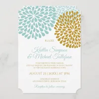 Light Turquoise & Gold Wedding Invitations