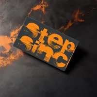 Black and Orange Grunge Typography Business Card