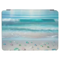 Pretty Blue Ocean Waves and Sea Glass  iPad Air Cover