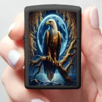 Golden Eagle Under Blue Moon Zippo Lighter