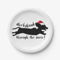 Dachshund through the snow Christmas Holidays Paper Plates