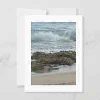 Beach Photography Rolling Wave Rocks Postcard