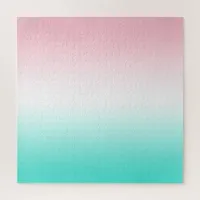 Pink White and Turquoise Gradient Jigsaw Puzzle